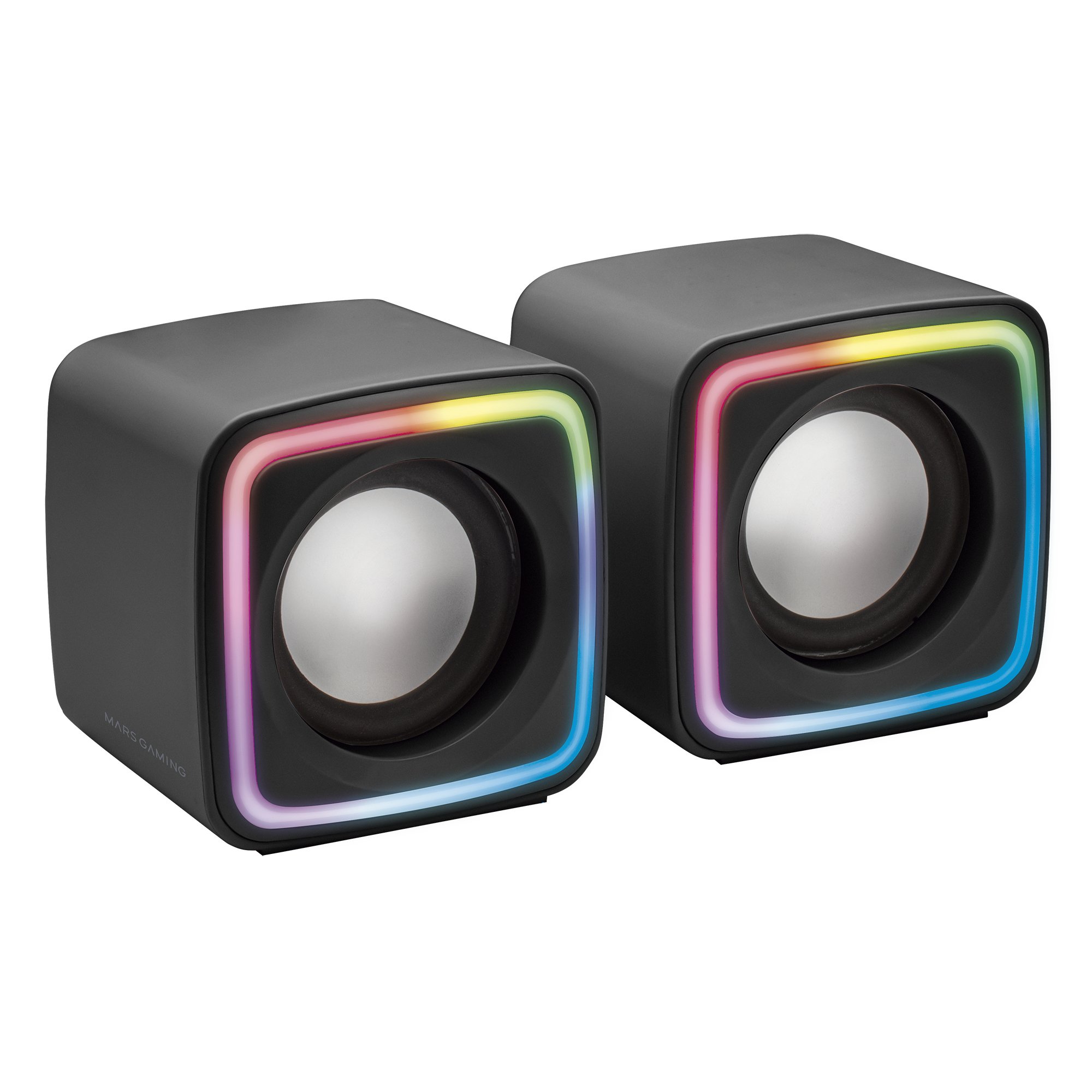 MARS GAMING MSCUBE BLACK — Altavoces 2.0 8W con sonido espacial DSP