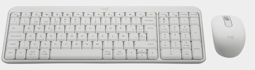 Teclado y Mouse Bluetooth MK250 920-013544 Blanco Compacto ANTI Salpicaduras — vista detalle 1