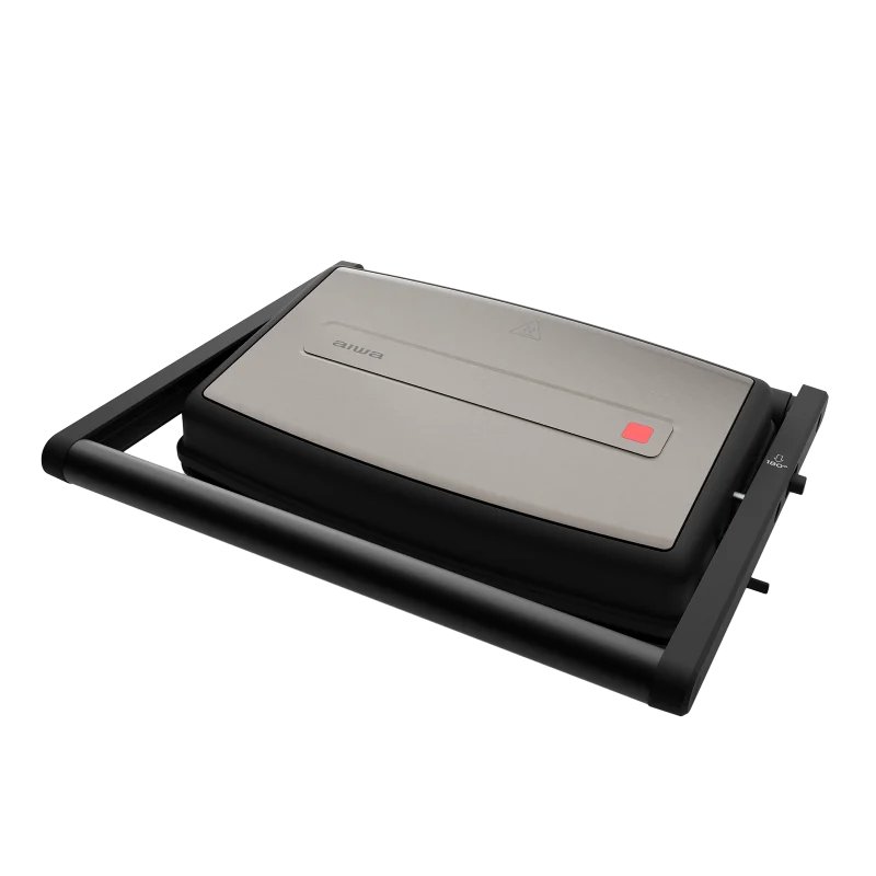 Sandwichera Grill ASM-1500G Placas con Recubrimiento Antiadherente 1500W Color Plata 180º 2