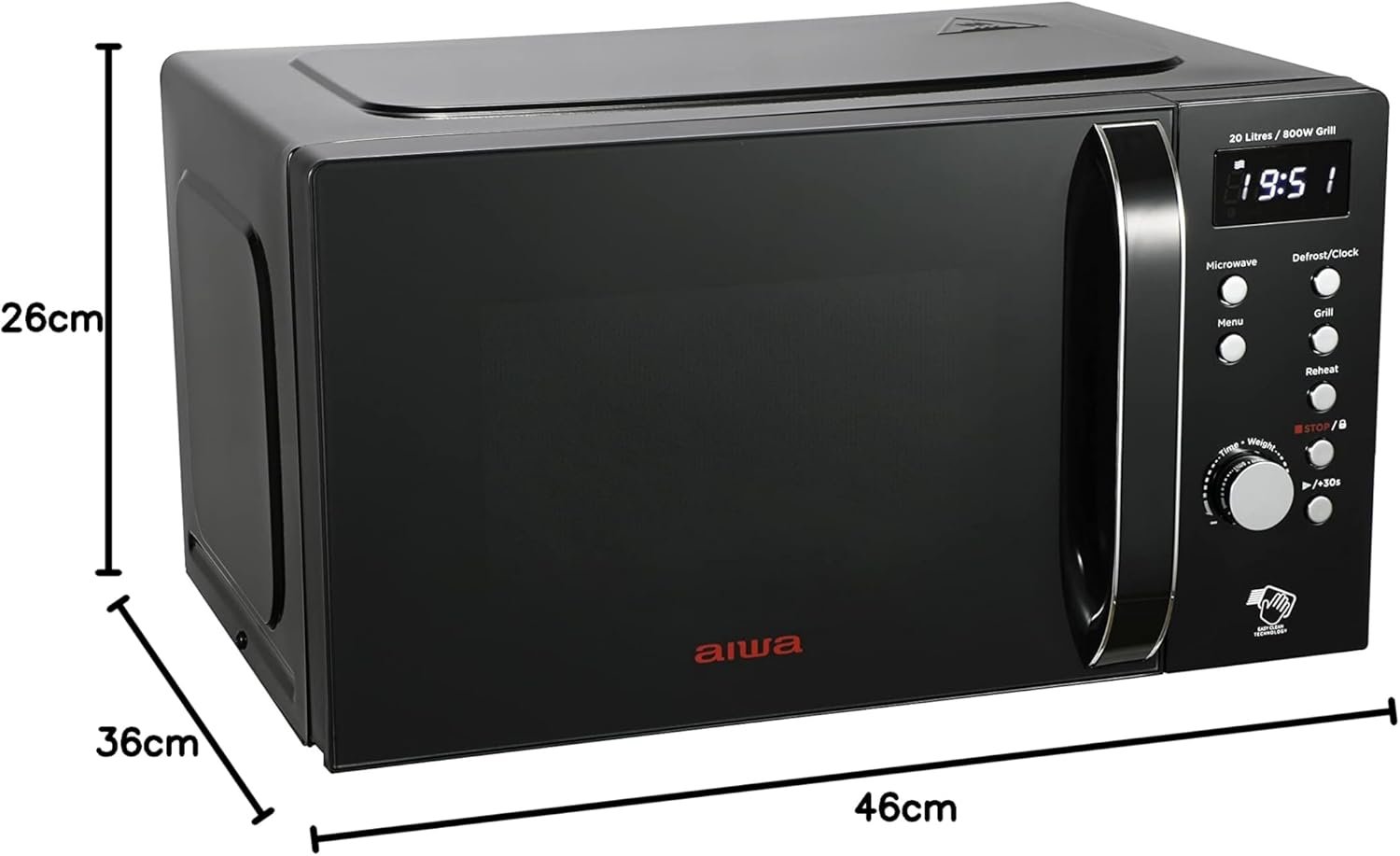 Microondas AMW-202DG/BK Grill 20L 700W Color Negro — vista detalle 2