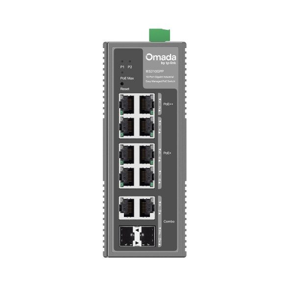 Switch Gestionable L2 TP-LINK IES210GPP 8xGb (2PoE++ 6PoE+) 2xSFP 240W Diseño Industrial — vista detalle 1