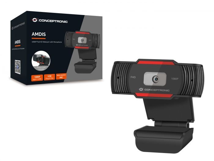 CONCEPTRONIC AMDIS04 — Webcam Full HD 1080p con micrófono integrado 3