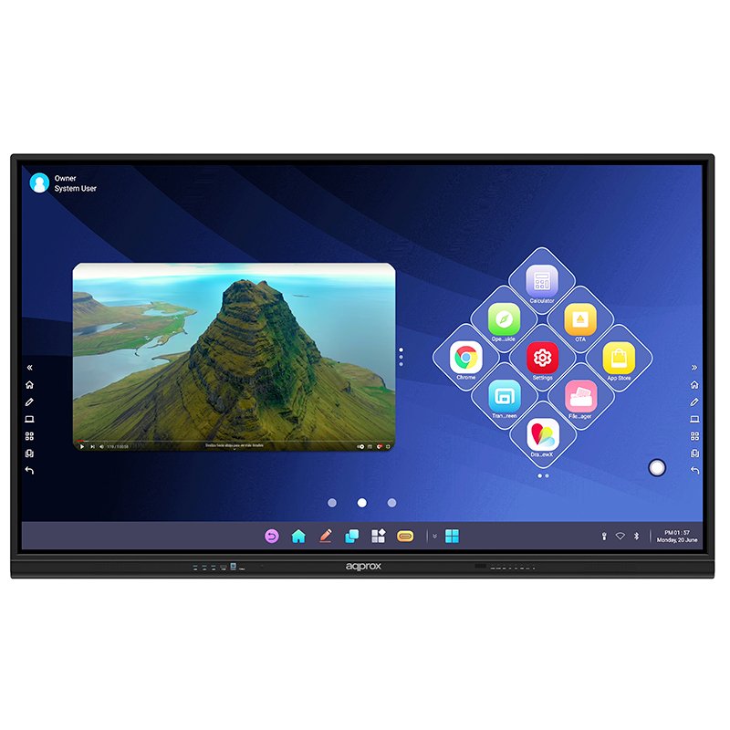 Pantalla Interactiva 86" APPTSM86+ DP HDMI VGA USB-C 4K 3...
