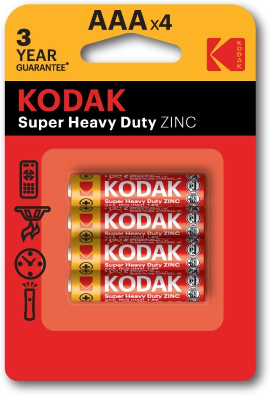 KODAK LR3 AAA Extra Heavy Duty — Pack 4 pilas zinc 1.5V