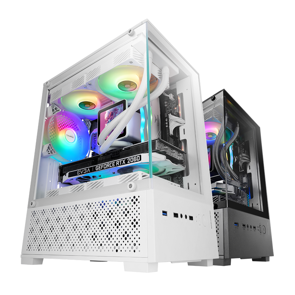 MARS GAMING MC-SE2W — Caja MicroATX blanca con cristal templado 5