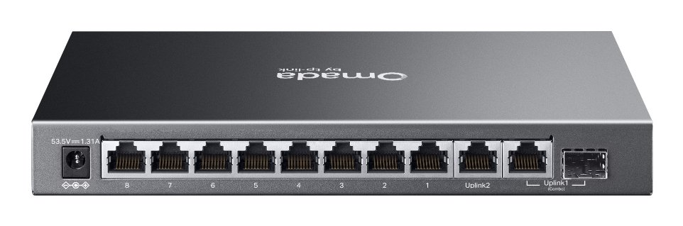 TP-LINK Omada ES210GP — Switch 10 puertos con 8x PoE+ y SFP — vista detalle 1