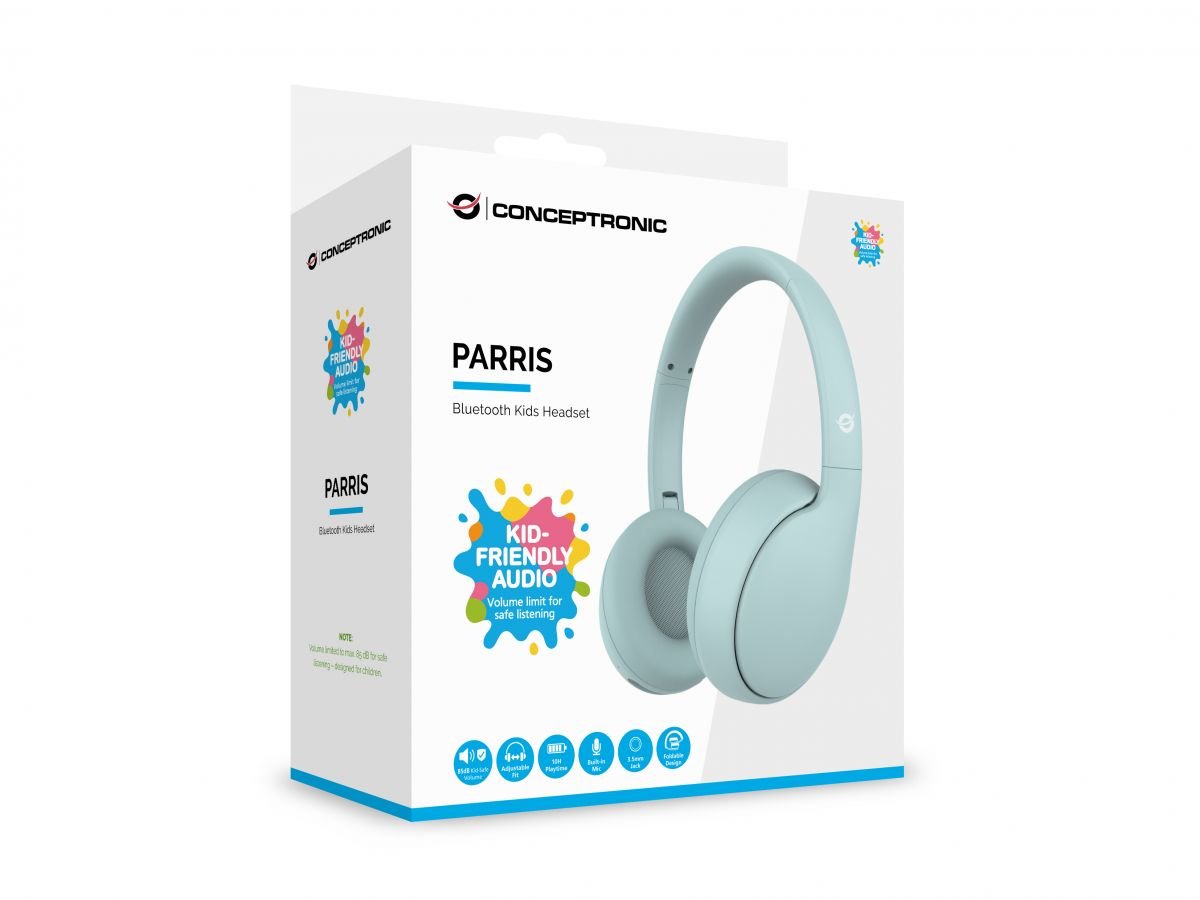 Conceptronic Parris04B — Auricular infantil Bluetooth con batería 10h y carga USB-C 3