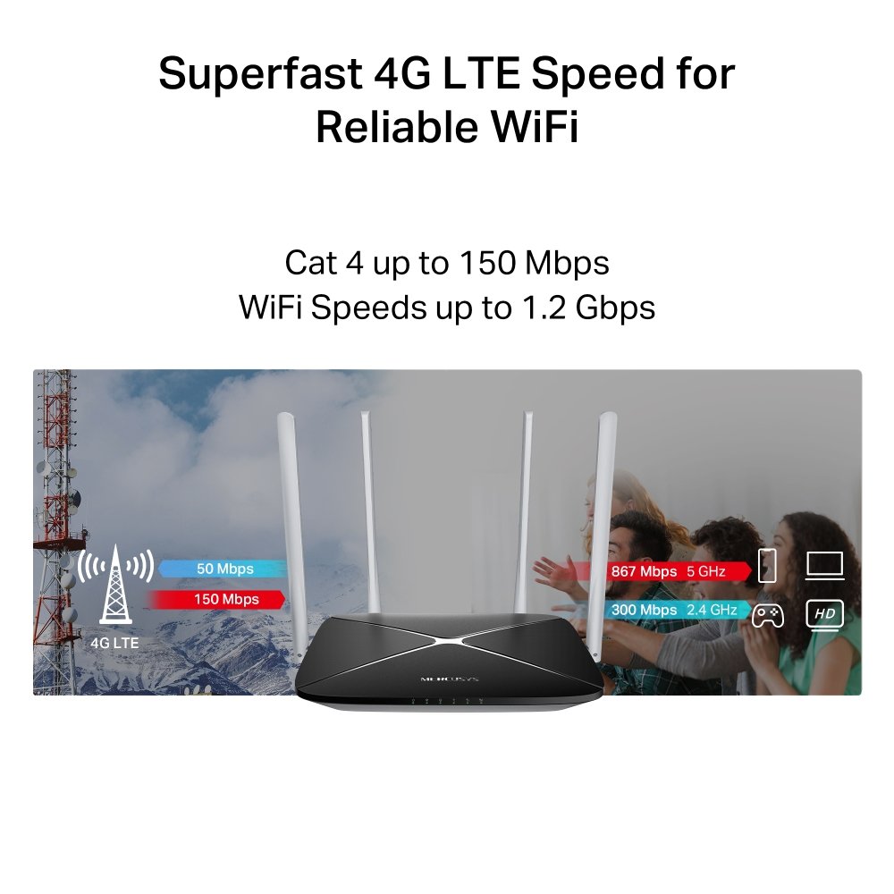 Router WIFI Movil 4G MB135-4G AC1200 LTE 4xRJ45 100Mbs 1xTELEFONO Ranura Nanosim — vista detalle 2