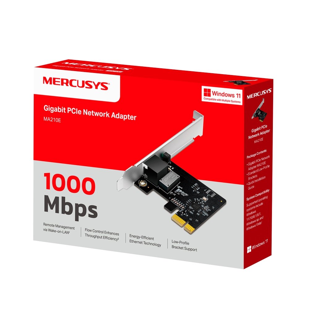 MERCUSYS Adaptador Ethernet PCIe — Gigabit con soporte dual 5