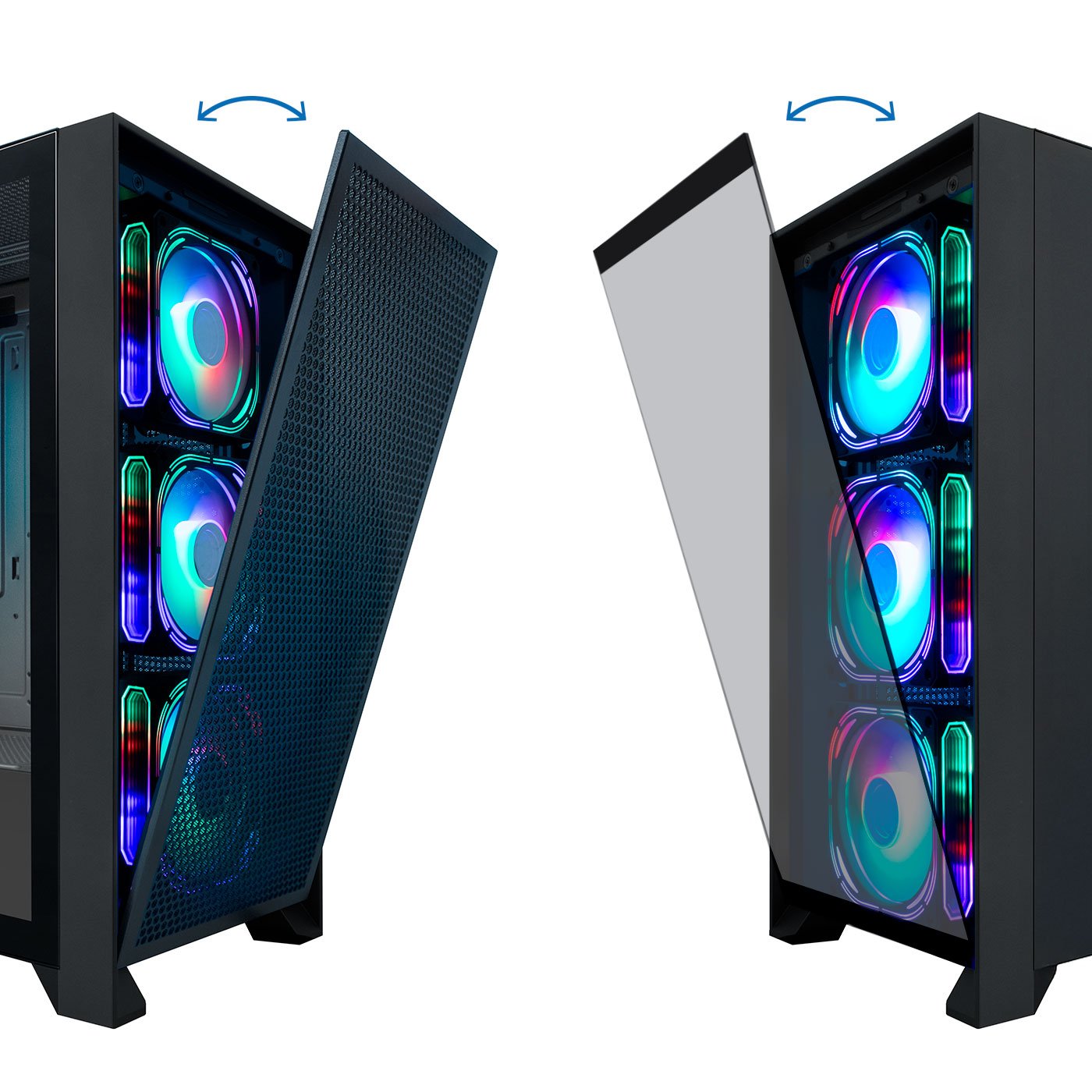 Caja ATX Semitorre GE2000 Dualview GPU MAX. 395mm 2x3.5 1x2.5 Negro — vista detalle 1