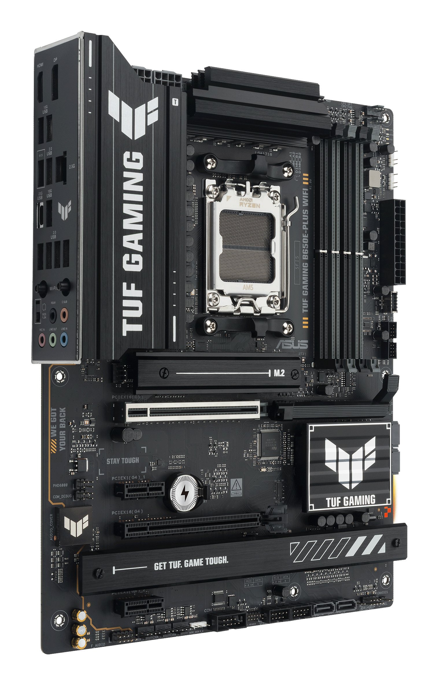 PB TUF Gaming B650E-PLUS WIFI SKT AM5 ATX 4xDDR5 Displayport HDMI USB 20Gbps — vista detalle 2