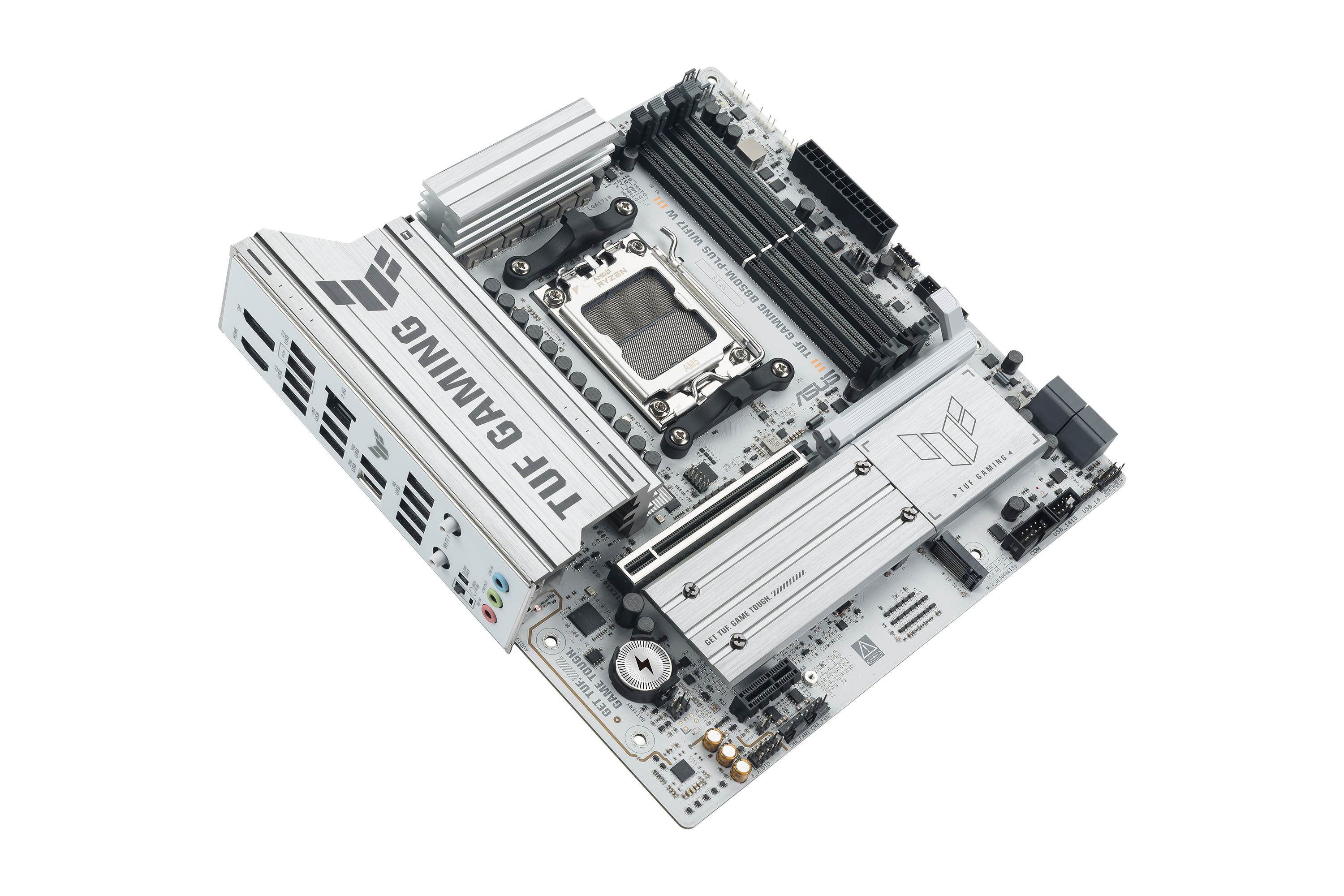 PB TUF Gaming B850M-PLUS WIFI7 W SKT AM5 Microatx 4xDDR5 Displayport HDMI USB 20Gbps Blanco — vista detalle 2