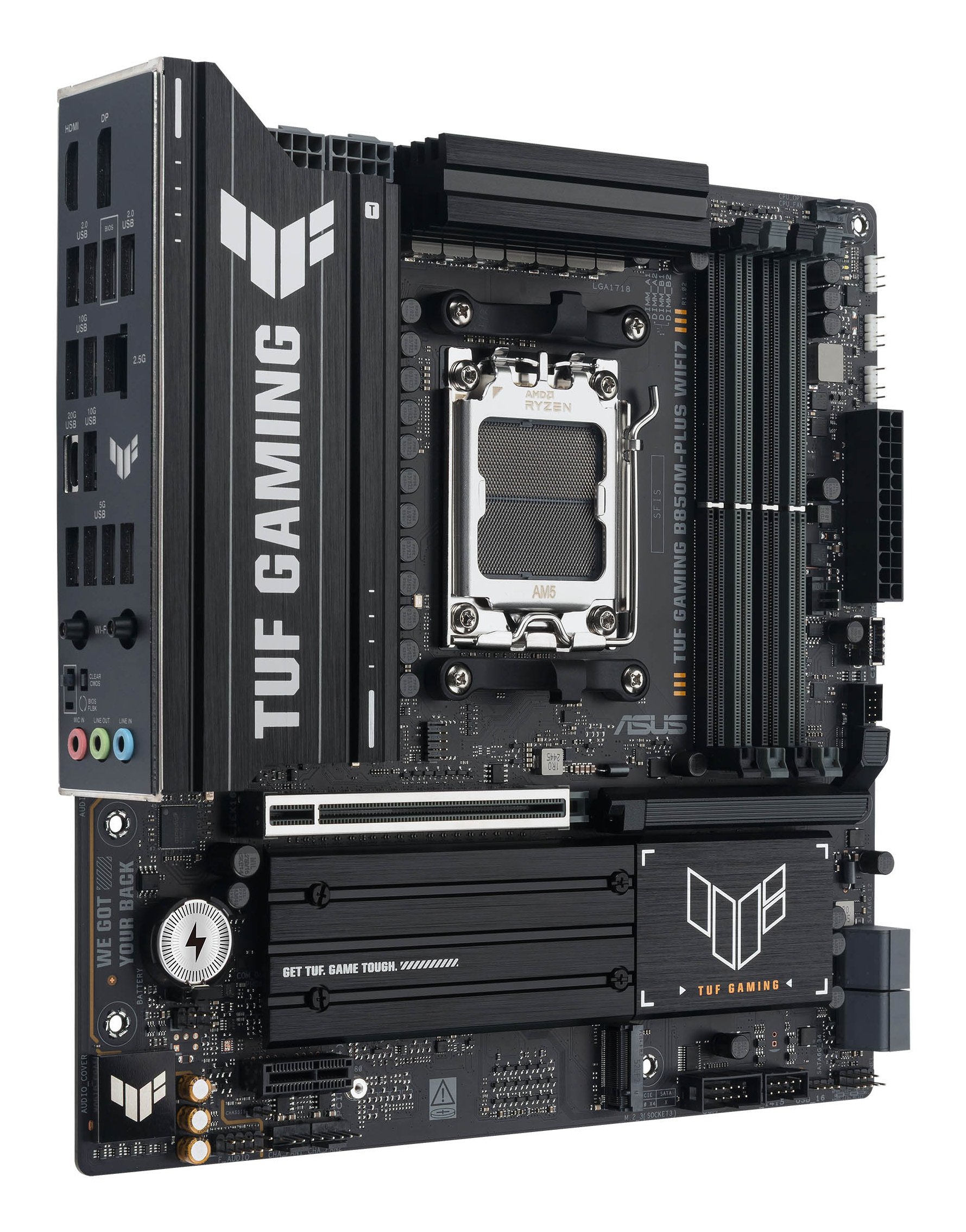 PB TUF Gaming B850M-PLUS WIFI7 SKT AM5 Microatx 4xDDR5 Displayport HDMI USB 20Gbps — vista detalle 1