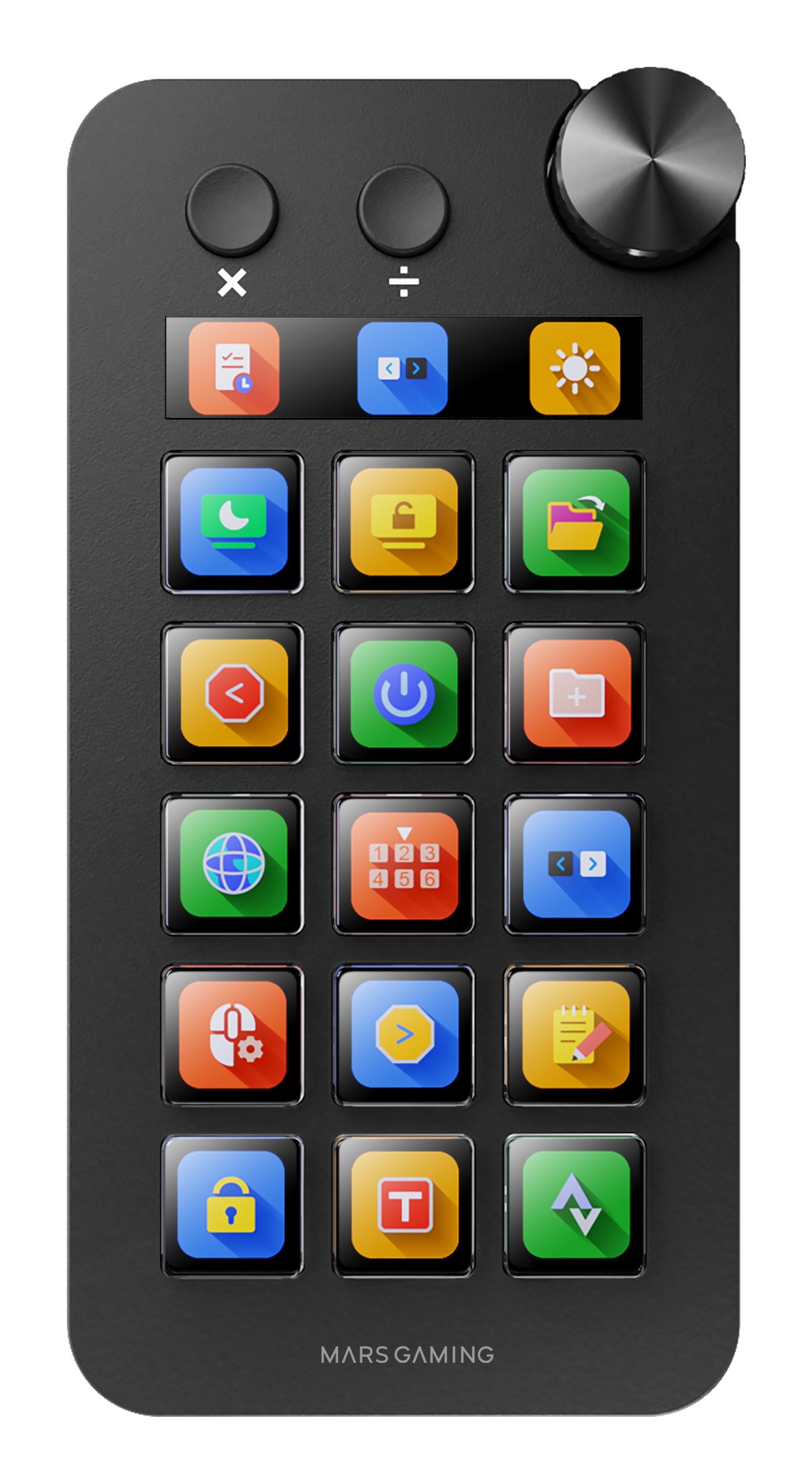 MARS GAMING MSDNEO — Control Deck 15 teclas con pantalla LCD
