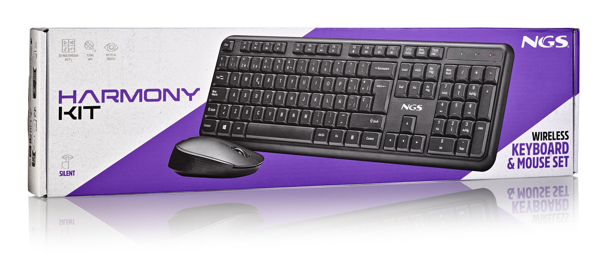 NGS Harmonykit — Teclado y mouse inalámbrico con teclas multimedia 4