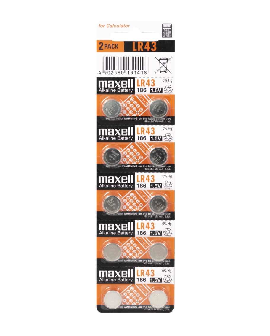 MAXELL LR43 — Pilas botón 1.5V pack 10 unidades 2