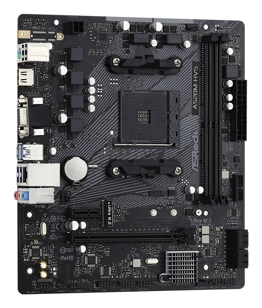 PB A520M-HVS Skt AM4 Microatx VGA HDMI 2xDDR4 USB3.2 1xM.2 — vista detalle 2