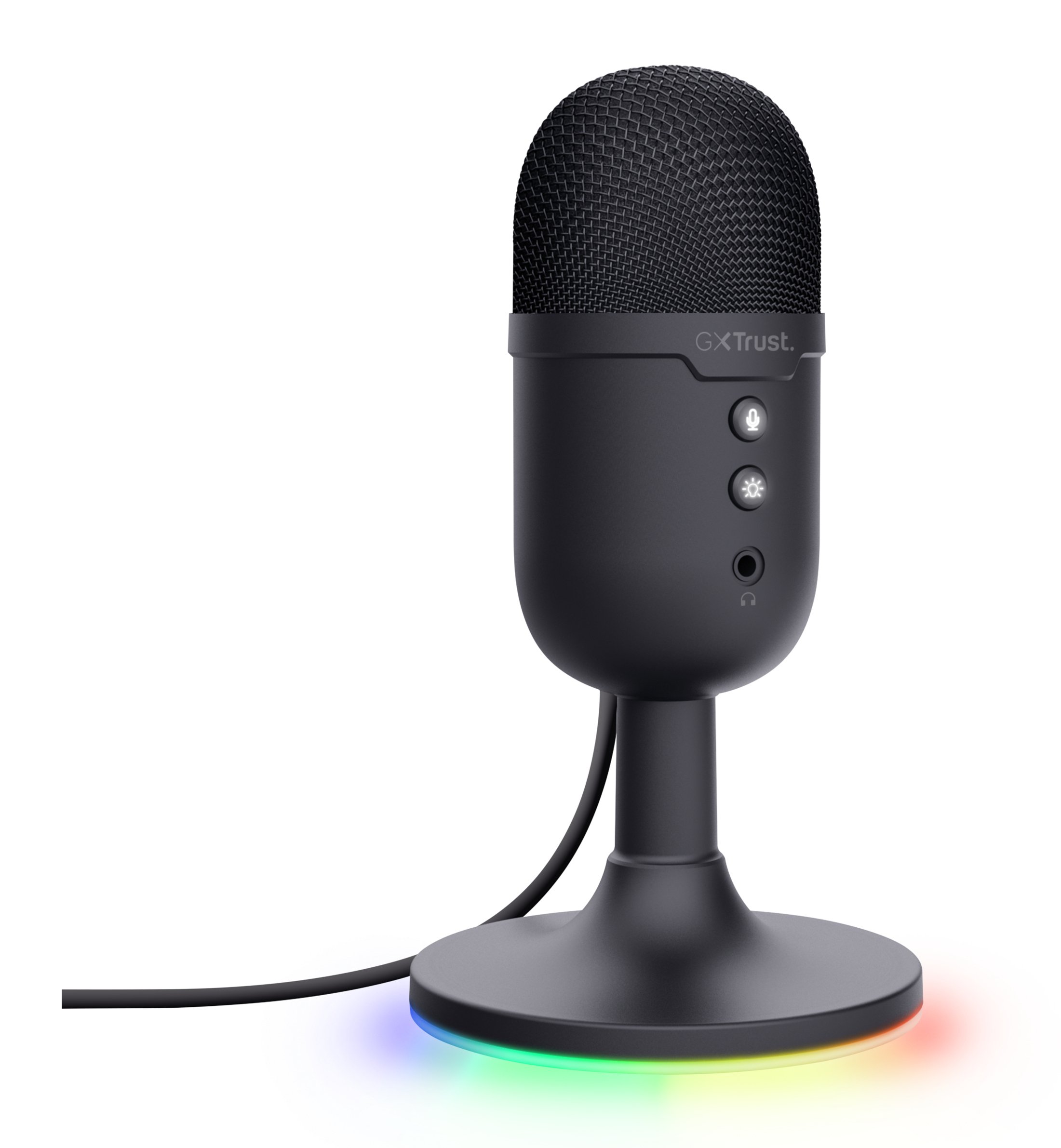 Microfono GXT 234 Yunix Negro USB Cable 180cm RGB Salida Auriculares Boton MUTE — vista detalle 1