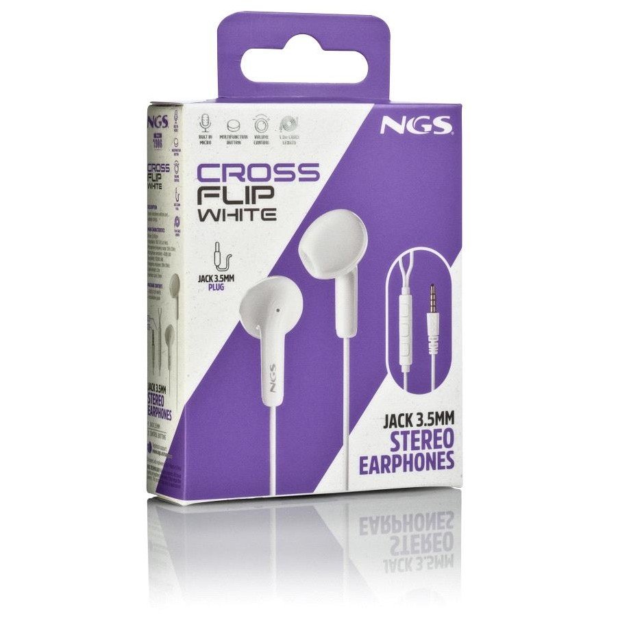 NGS Cross Flip — Auriculares intrauditivos con micrófono y cable 120cm 5