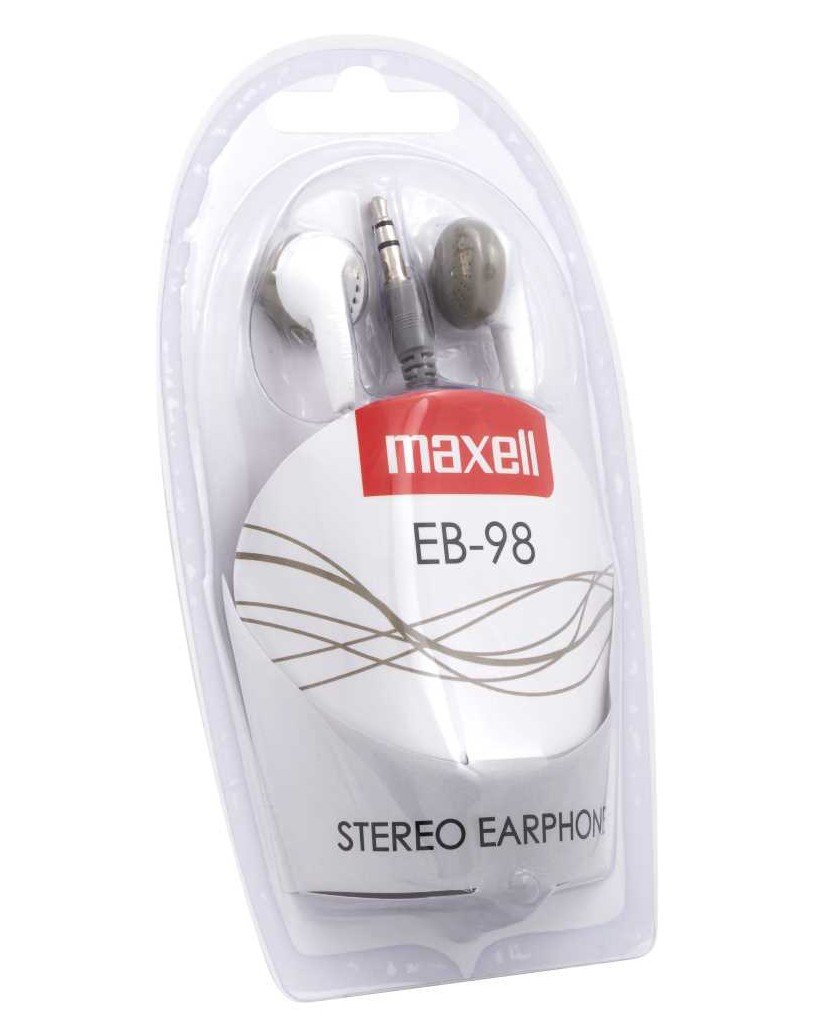 Maxell EB-98 — Auricular intrauditivo blanco con cable 3.5mm