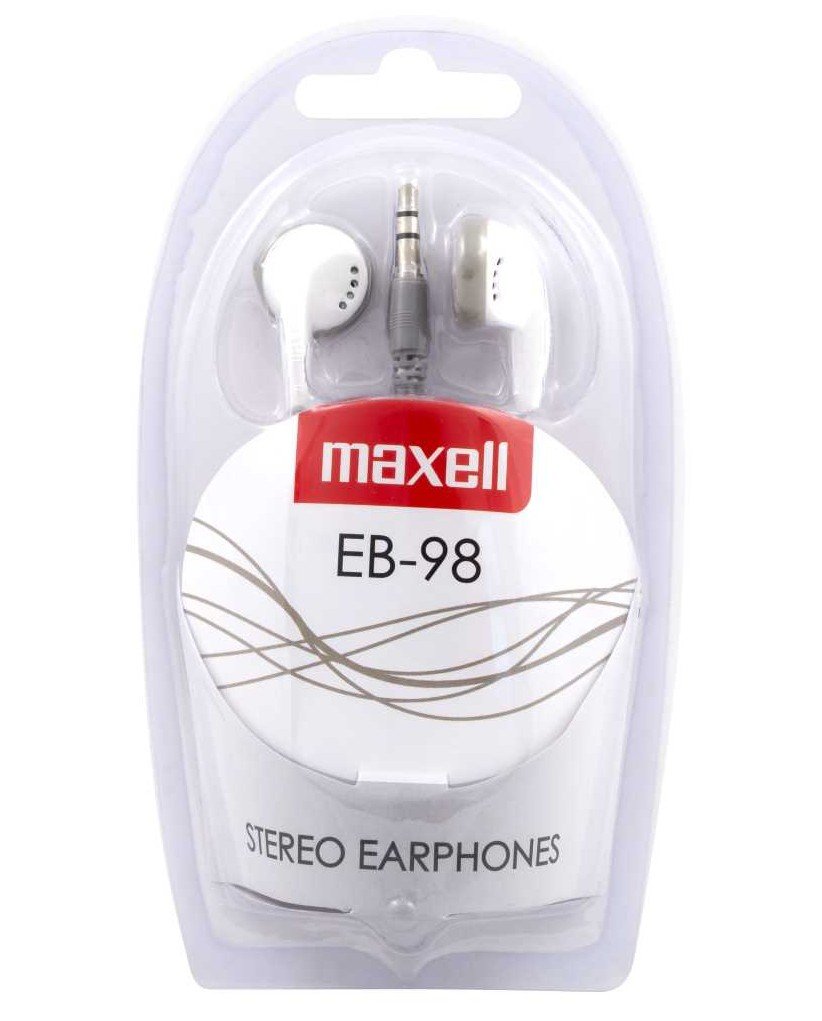 Maxell EB-98 — Auricular intrauditivo blanco con cable 3.5mm 3