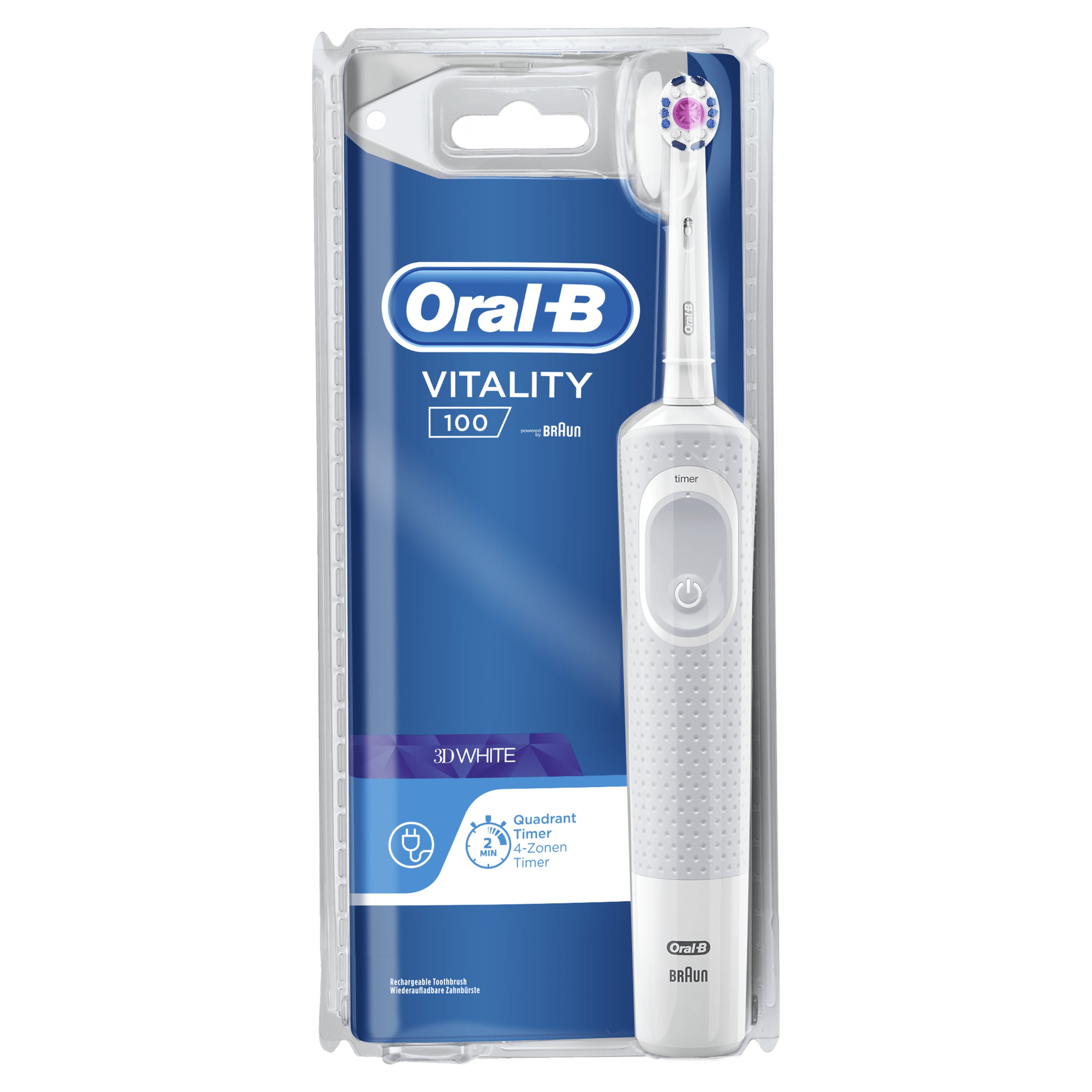 Cepillo Dental Electrico ORAL-B Vitality 100 3D White Cabezal Blanqueador y Temporizador — vista detalle 1
