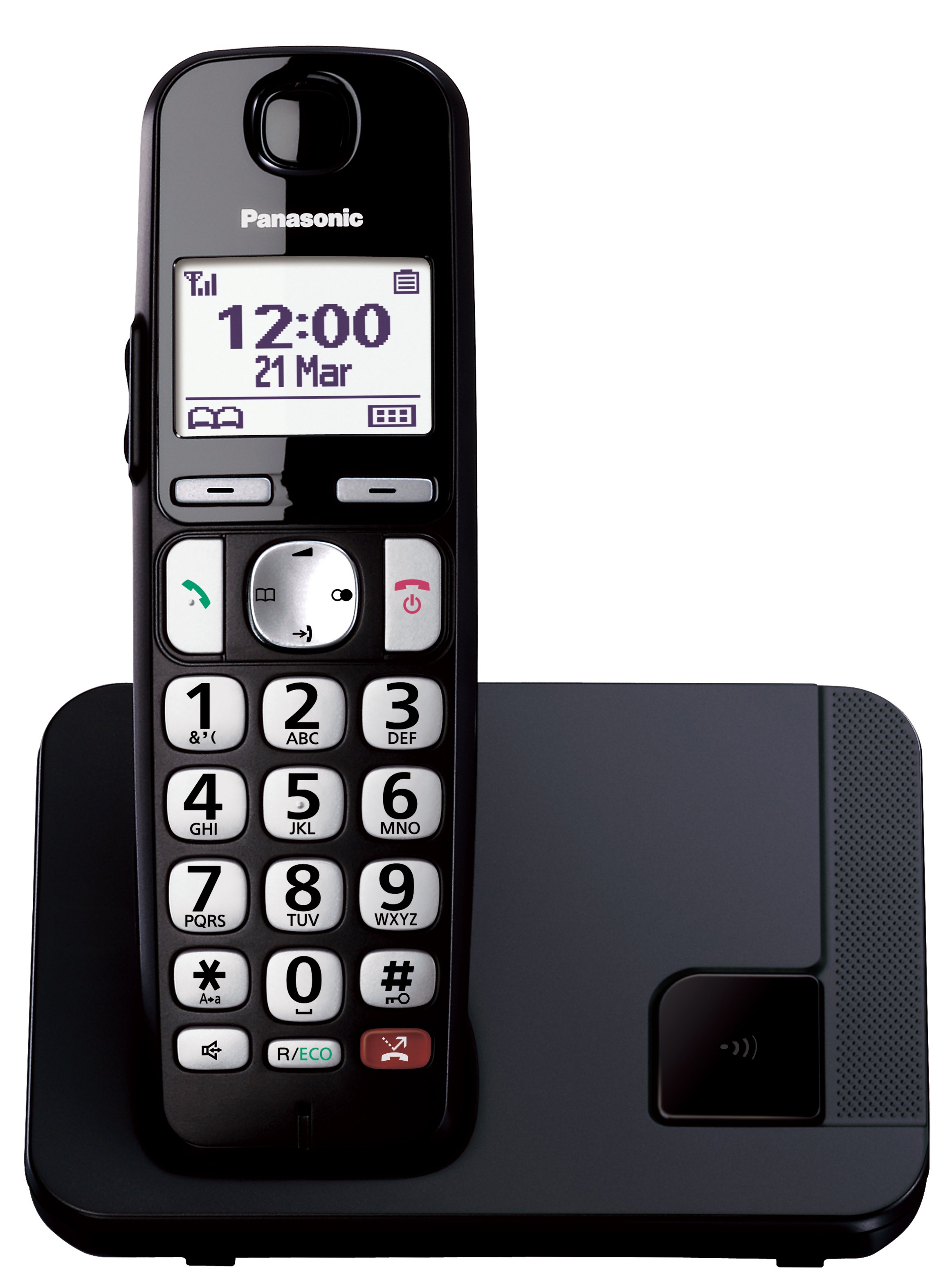Telefono Inalambrico DECT KX-TGE250SPB Pantalla LCD 200 Contactos Botones Grandescolor Negro 2