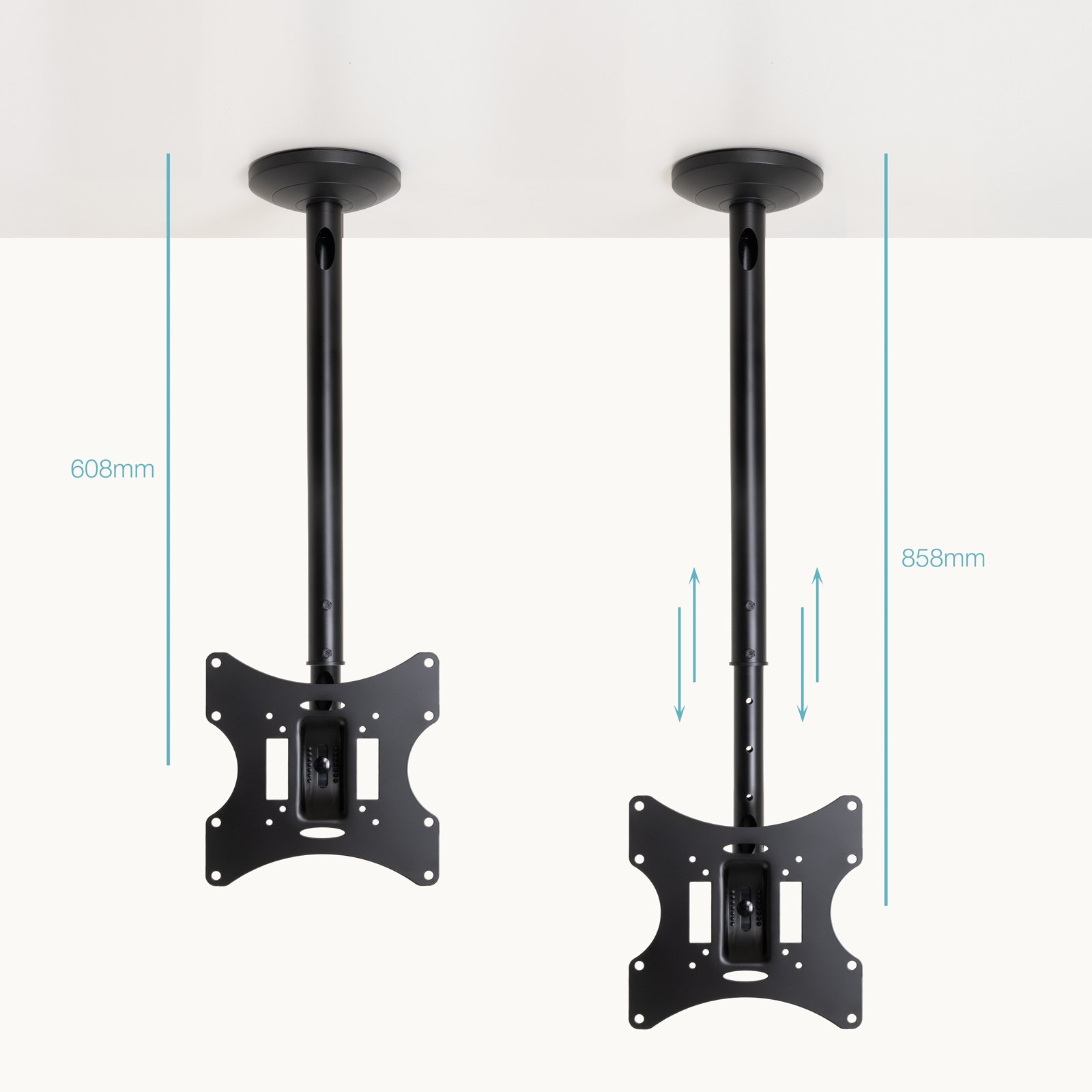 TOOQ LPCE2301TSLI-B — Soporte techo 23-42" inclinable, 30 kg — vista detalle 2