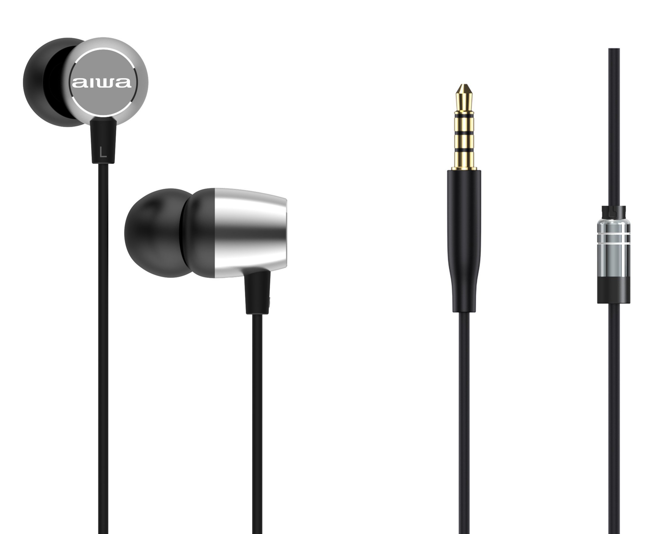 Auricular Intrauditivo ESTM-20SL Altavoz Neodimio 10mm Cable sin Enredos Microfono Aluminio Plata 2