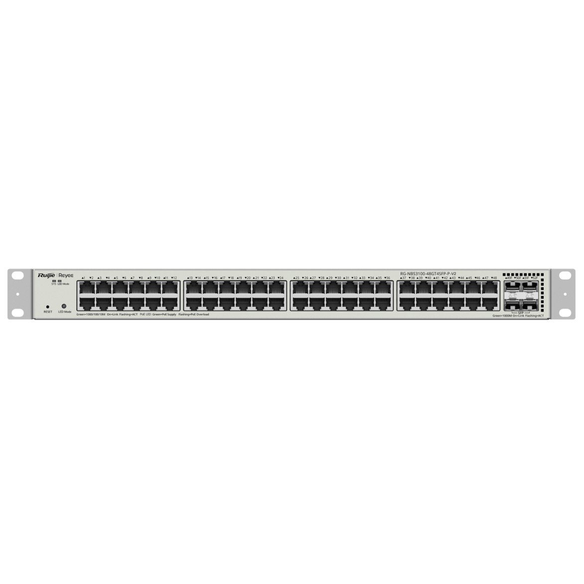 Switch Gestionable L2 RG-NBS3100-48GT4SFP-P-V2 48xRJ45 Gb 4xSFP GE 48xPoE 370W Gestion NUBE — vista detalle 1