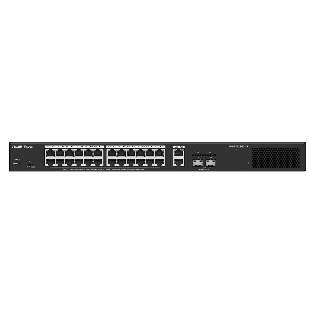 Switch Gestionable L2 RG-ES228GS-LP 28P 26xRJ45 Gb 2xSFP GE 24xPOE 250W Gestion en la NUBE — vista detalle 1