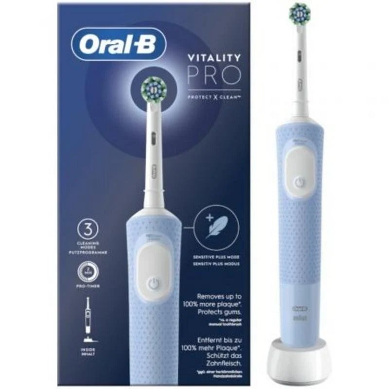 Cepillo Dental Electrico ORAL-B Vitality Pro 2 Cabezales y Dentrifico Color Azul 3