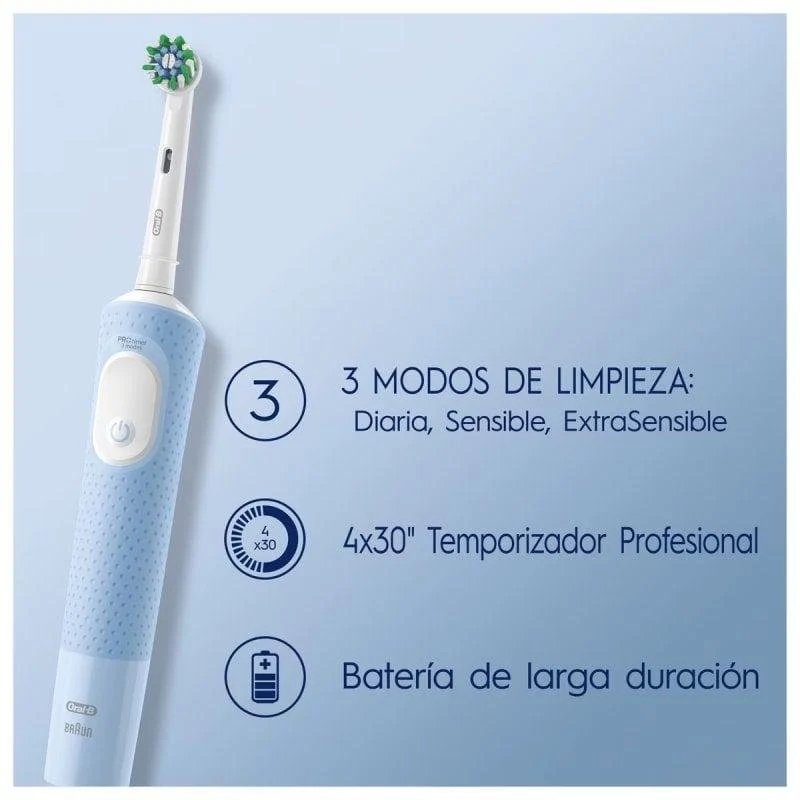 Cepillo Dental Electrico ORAL-B Vitality Pro 2 Cabezales y Dentrifico Color Azul 4
