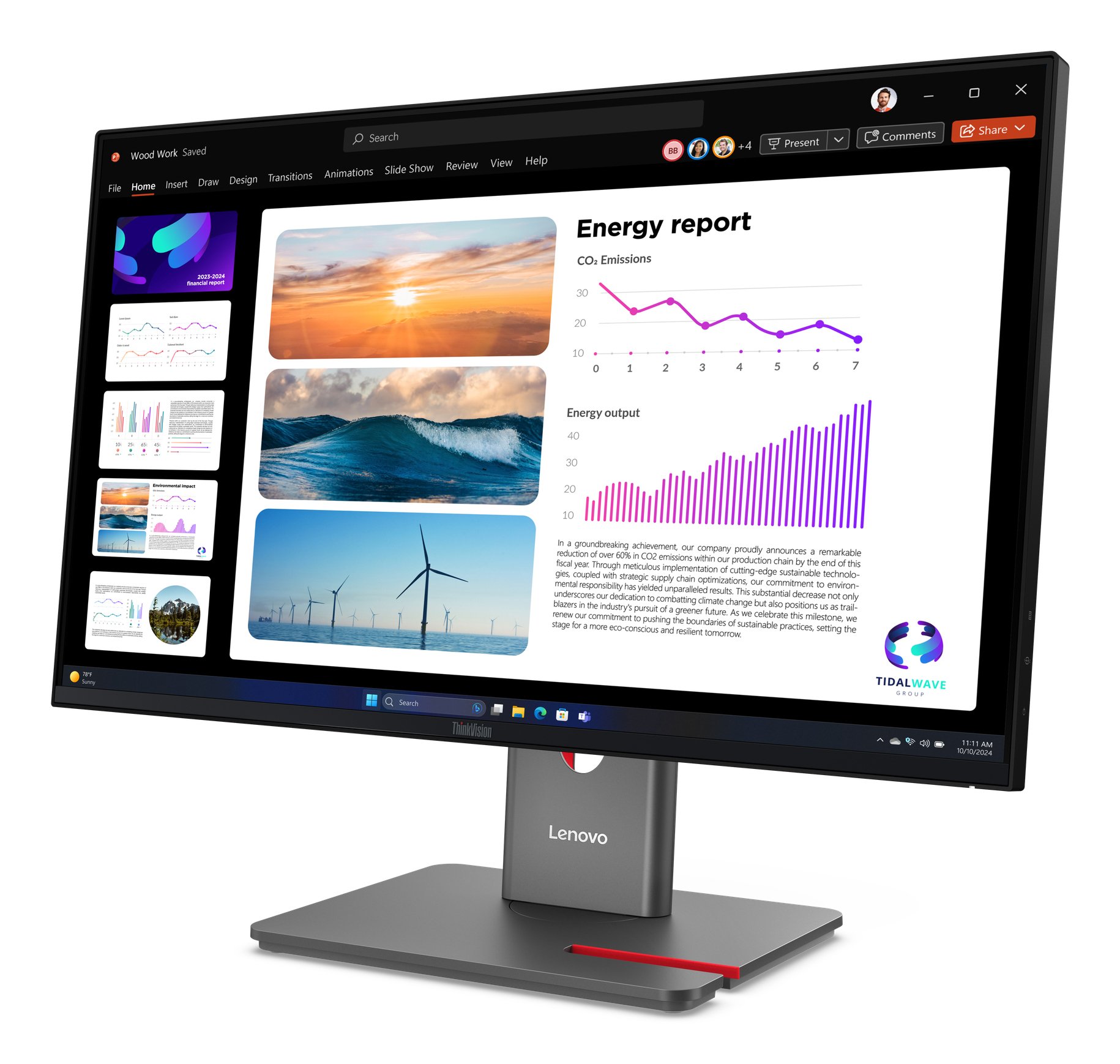 Monitor 24" HDMI Displayport P24Q-40 Regulable en Altura — vista detalle 1