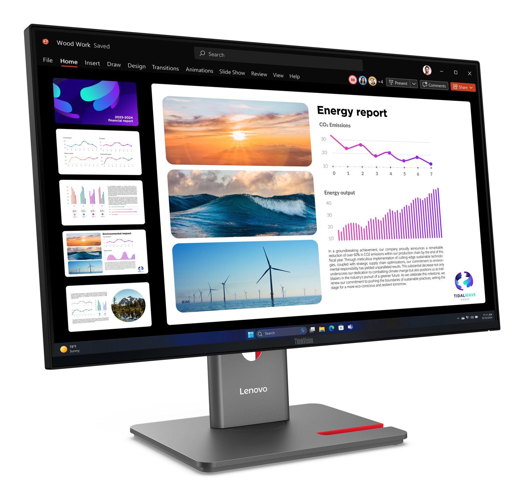 Monitor 24" HDMI Displayport P24Q-40 Regulable en Altura — vista detalle 2