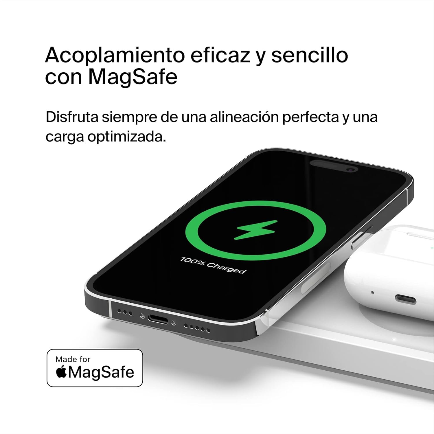Belkin WIZ016VFWH — Cargador inalámbrico MagSafe 3 en 1 blanco 4