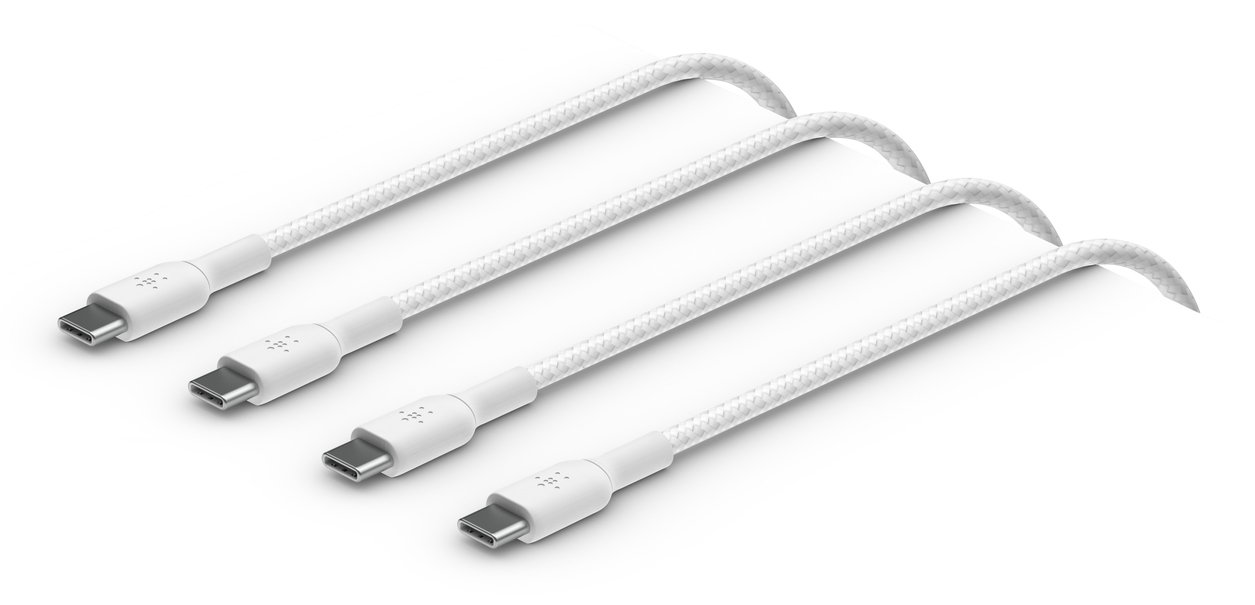 Belkin CAB004BT1MWH2PK — Cable USB-C trenzado 60W, pack 2 unidades — vista detalle 1