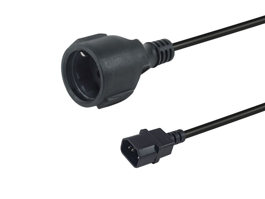 EQUIP 112106 — Cable alimentación Schuko-IEC C14, 0,25m