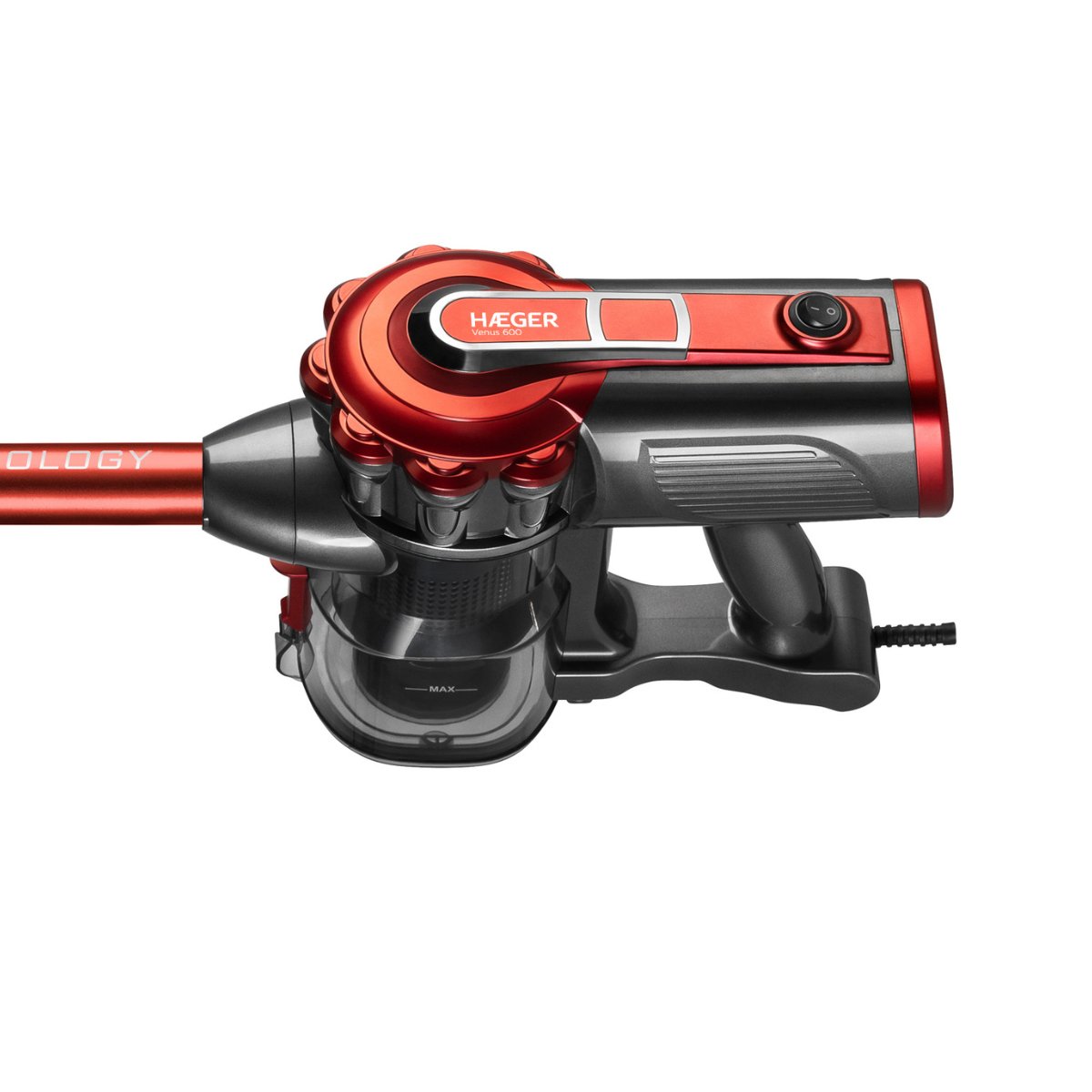 Aspirador Escoba Venus 600 con Cable 5m 600W 0.6L Filtro Ciclonico Acero INOX Color Rojo 5