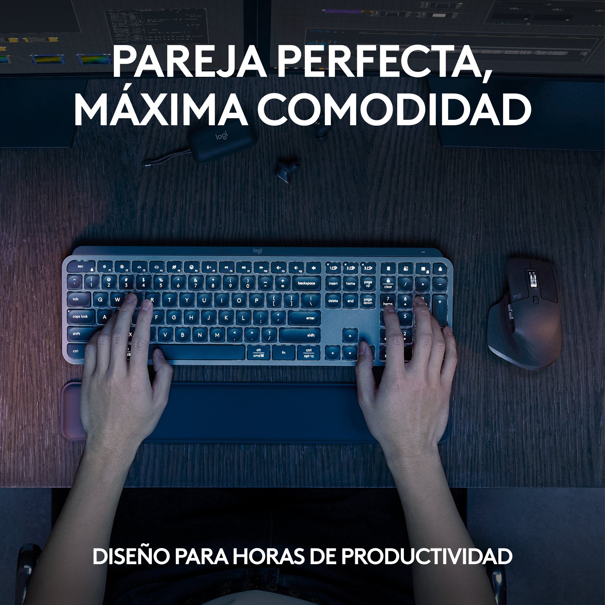 Teclado y Mouse Wireless y Bluetooth MX KEYS 8000DPI Color Grafito — vista detalle 1