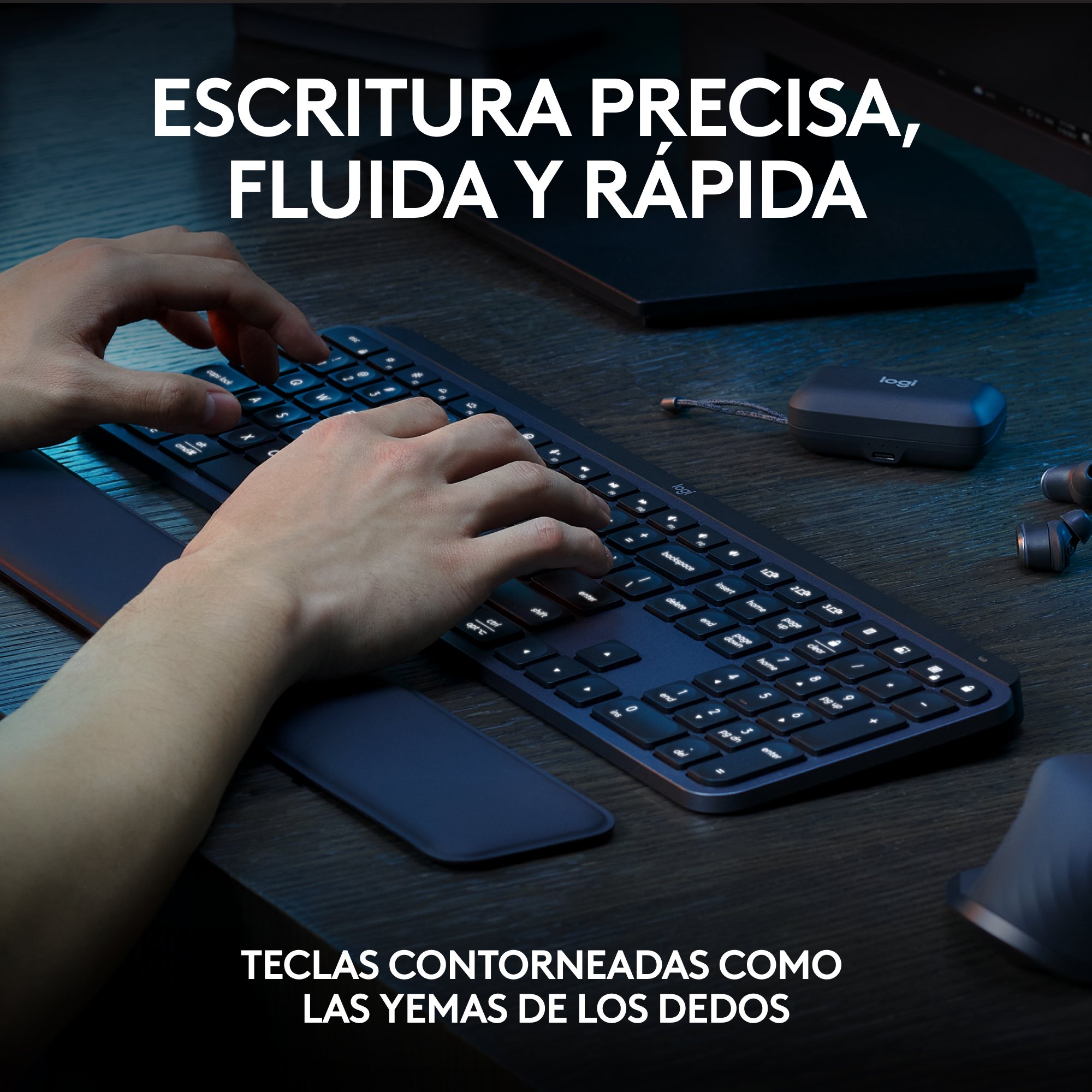 Teclado y Mouse Wireless y Bluetooth MX KEYS 8000DPI Color Grafito — vista detalle 2