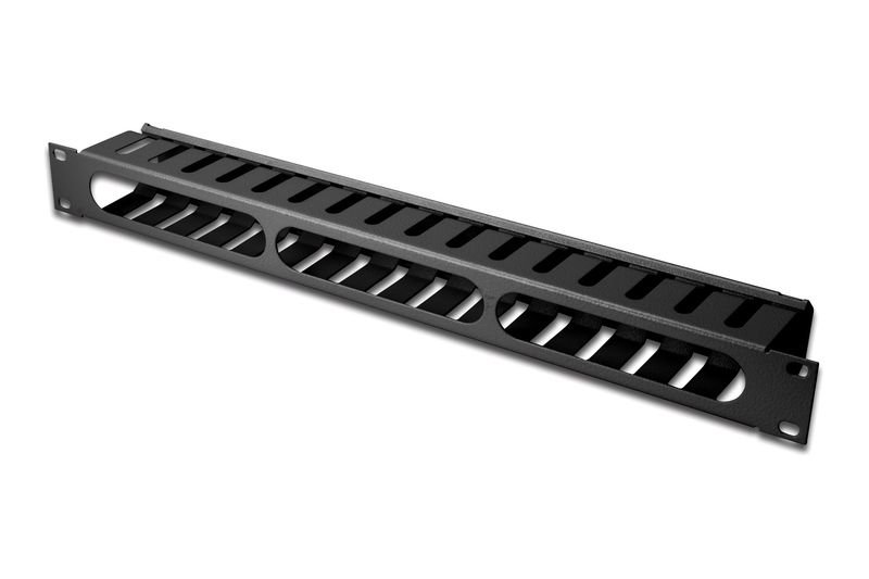 EQUIP 327313 — Panel gestión cables Rack 19" acero negro