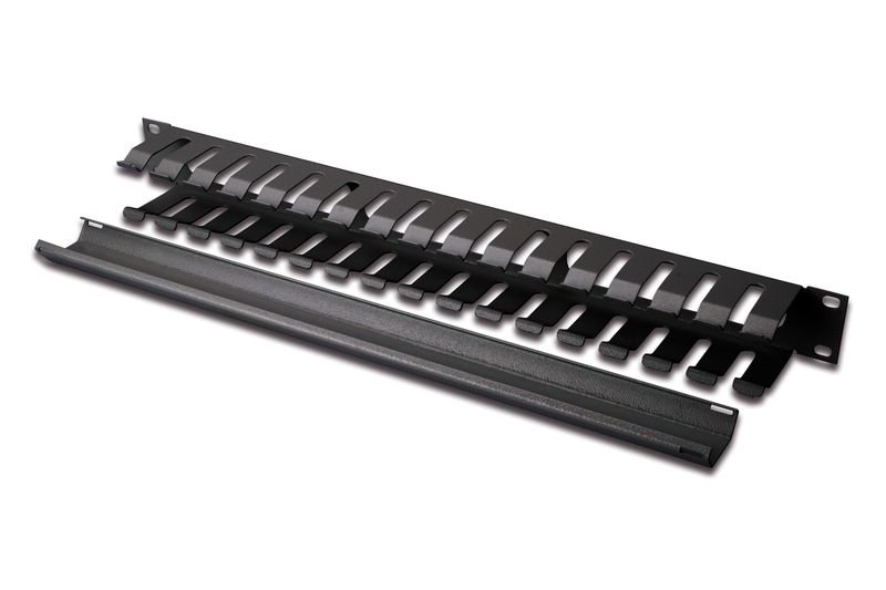 EQUIP 327313 — Panel gestión cables Rack 19" acero negro 2