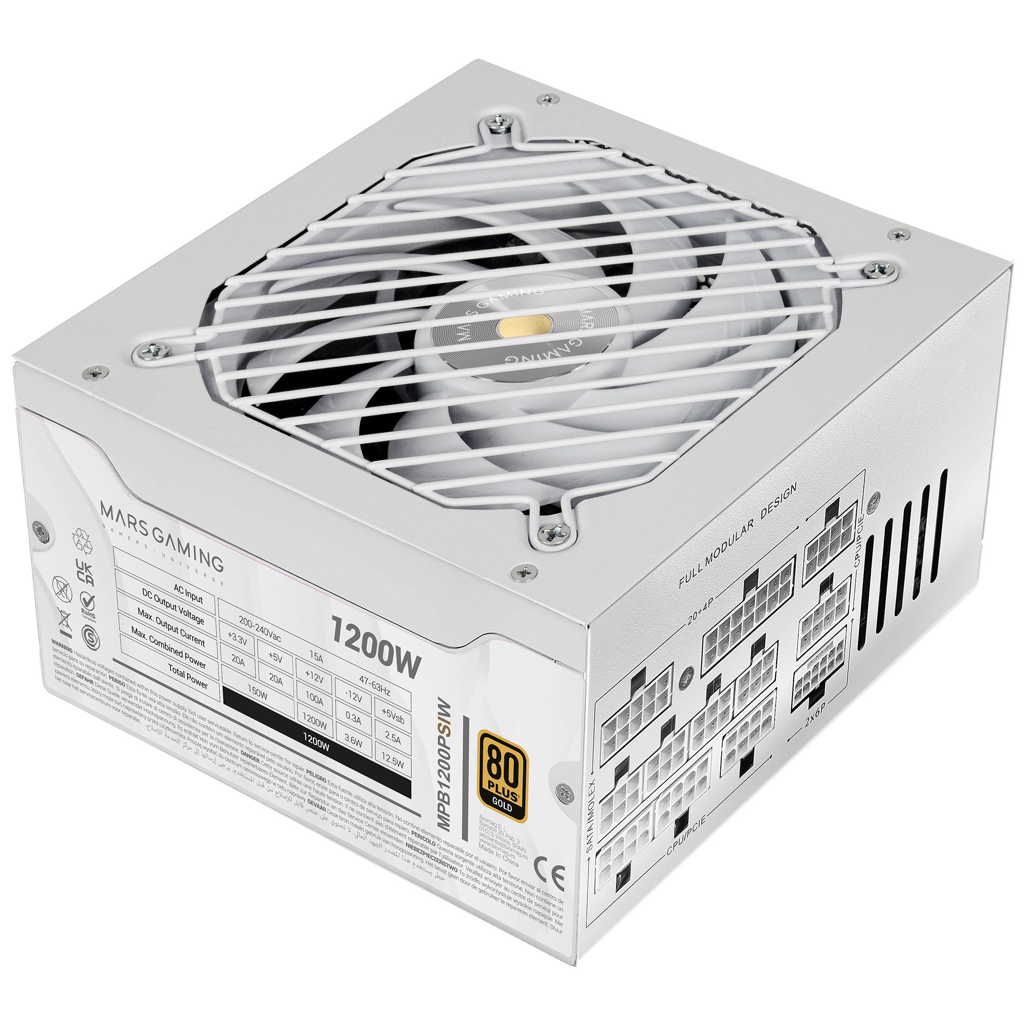 Fuente de Alimentacion Modular 1200W MPB1200PSIW ATX 3.1 80 PLUS GOLD PFC Activo Blanco 2