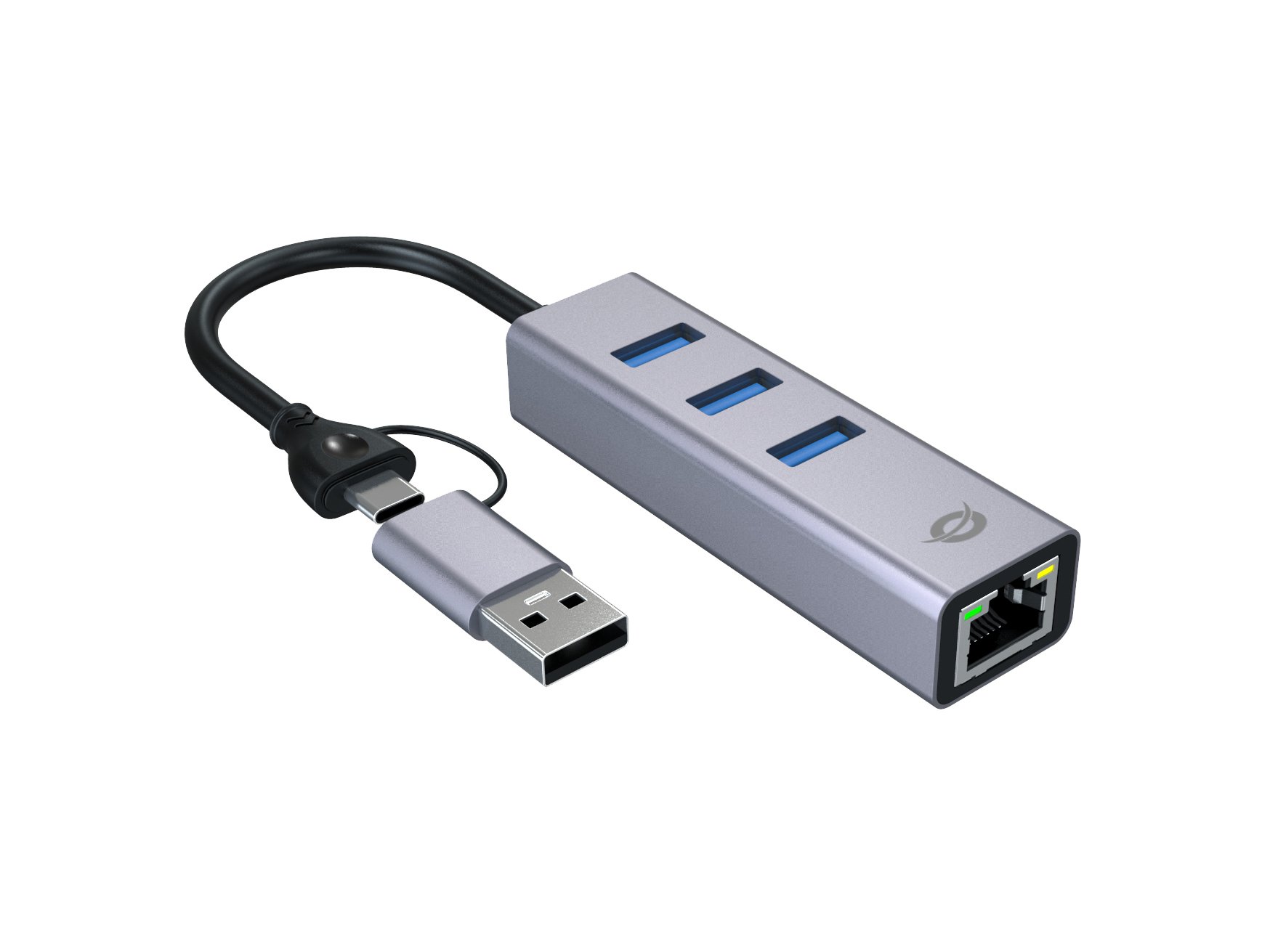 CONCEPTRONIC ABBY25F — Adaptador USB-C/A a Ethernet con Hub USB 3.2 2
