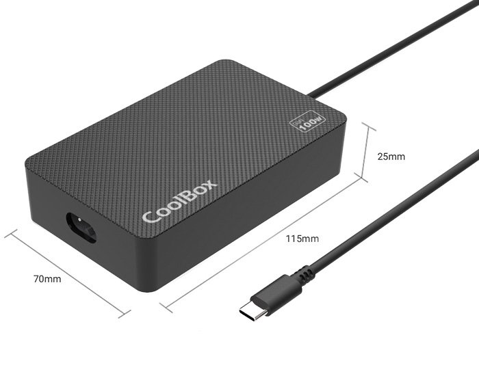 COOLBOX NB100-UC — Cargador USB-C 100W GaN con protección 5