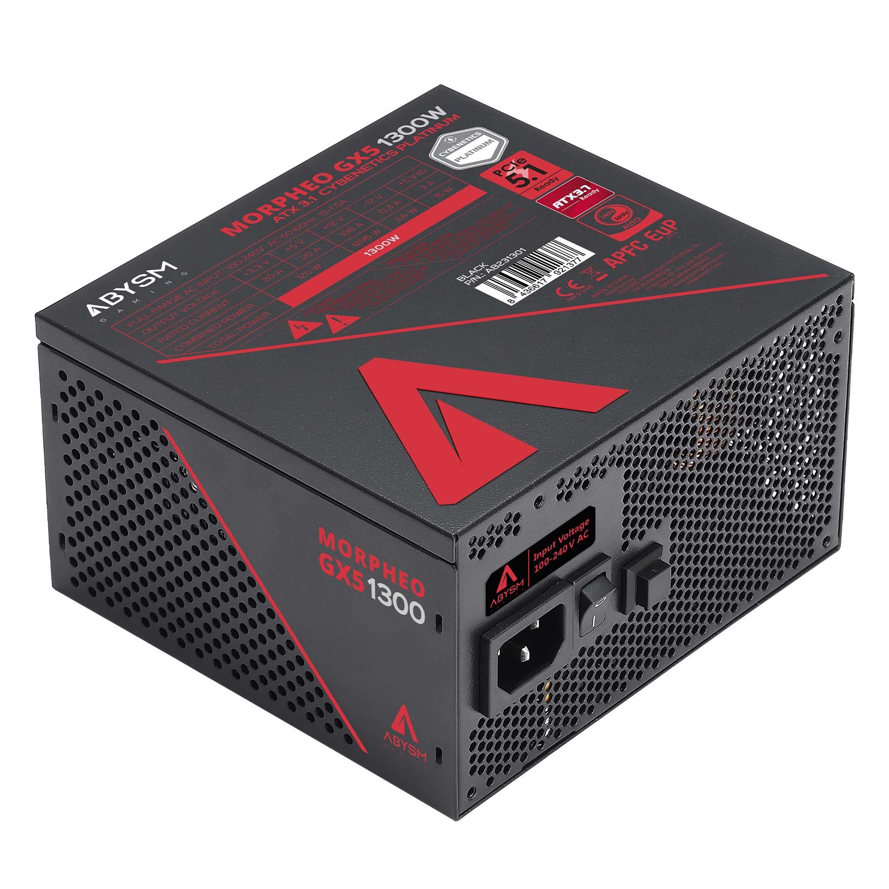 Fuente de Alimentacion Modular 1300W Morpheo GX5 ATX 3.1 Platinum Japonese CAP Negro — vista detalle 1