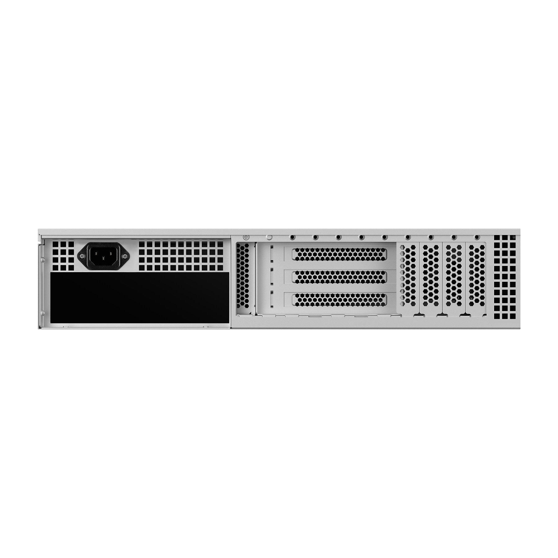 Caja RACK 19" 2U sin Fuente Negro Plata 8 Bahias INT 1xUSB2.0 1xUSB3.0 1xUSB-C — vista detalle 2