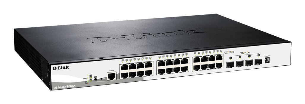 (Km0) Switch Semigestionable Stackable DGS-1510-28XMP/E 24P GIGA POE (370W)+ 4P 10G Sfp+ CASH30 — vista detalle 1