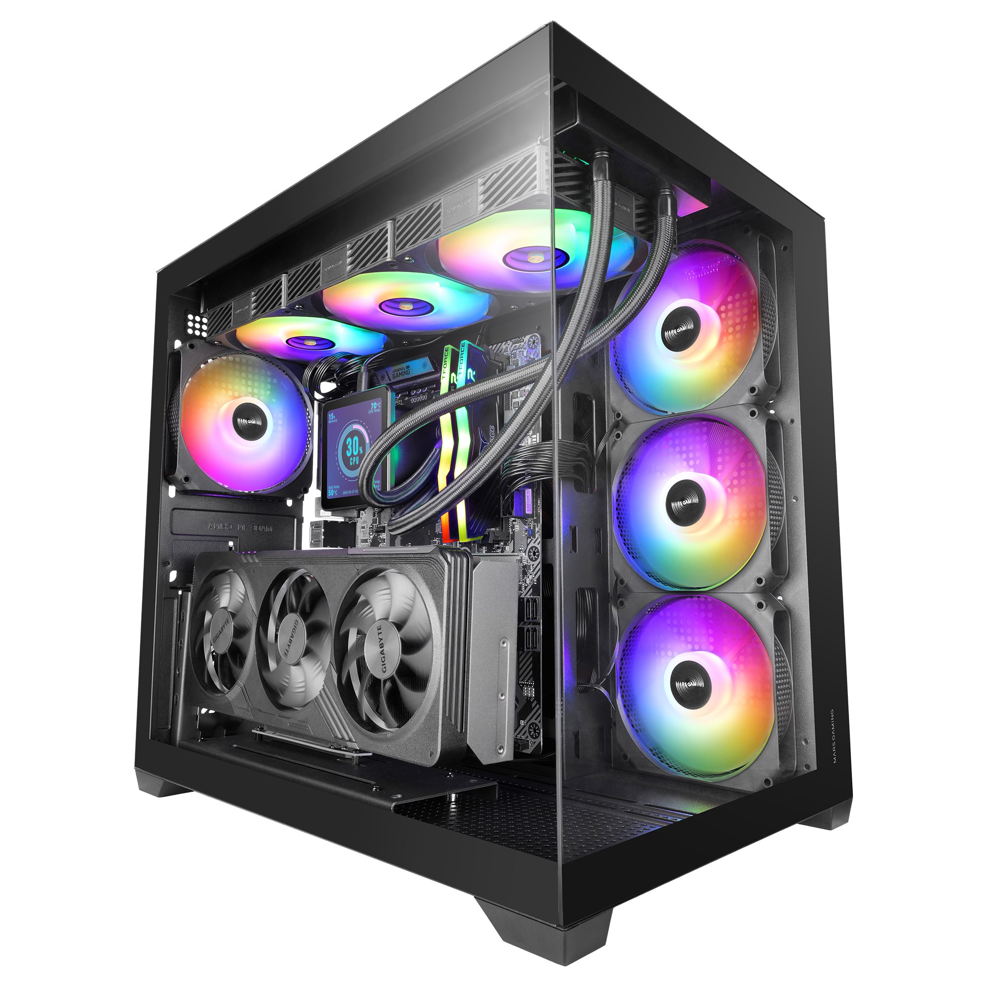 Caja ATX MCV5 Cristal Templado Panoramico ARGB GPU 416mm Negra — vista detalle 1